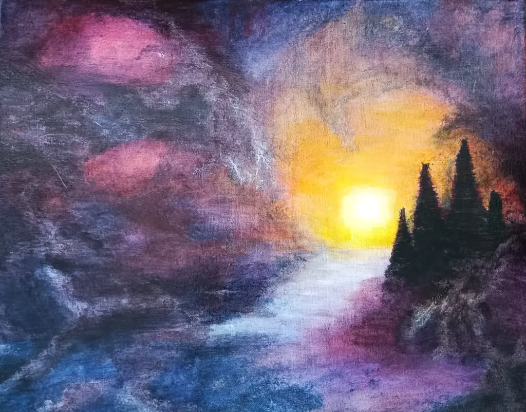 " Nouveau jour " dim.50x40cm