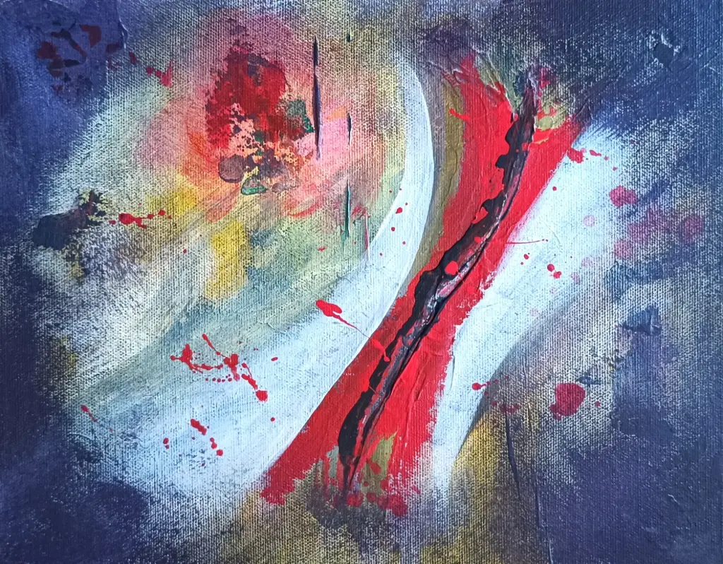 " Blessure " dim.24x30cm toile cartonnée